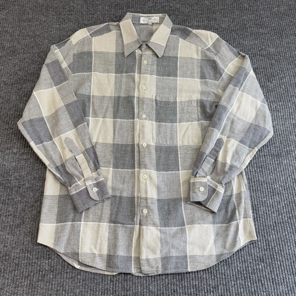 Pronto Uomo‎ Firenze Plaid Button Down Shirt Men's L Made in Italy Vintage Style